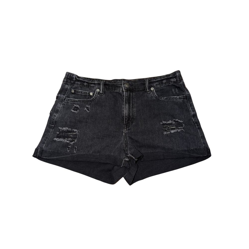 Aerie Women’s Shorts Black Thrashed Gothic Grunge Distressed Size Medium